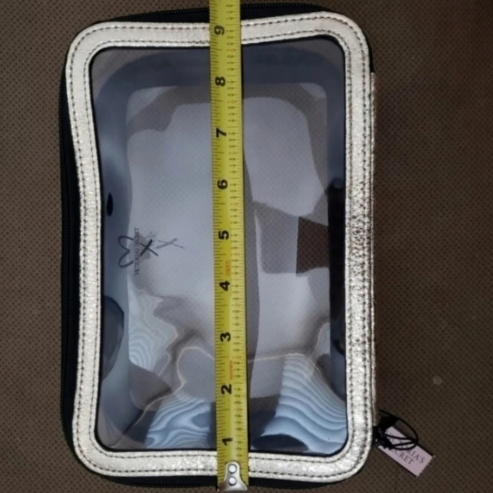 Victoria's Secret makeup case bag set metallic crackle